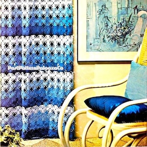 Vintage Thread Crochet Pattern Lace Curtains Granny Circle Motif Door or Window PDF Instant Digital Download Boho Home Decor