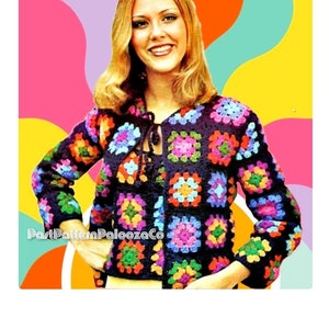 Vintage Crochet Pattern Womens Classic Granny Square Tank Top and Jacket Twinset PDF Instant Digital Download Retro Shell Cardigan Twin Set
