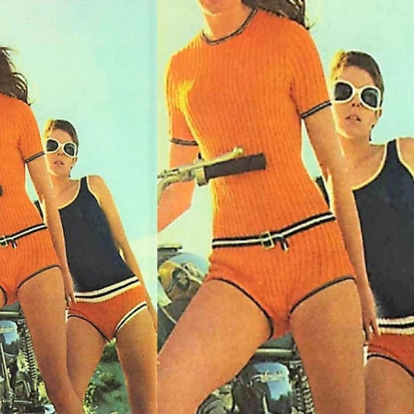 One Piece Swimsuit With Boy Shorts Etsy