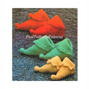 Vintage Knitting Pattern Christmas Elf Family Slippers PDF Instant Digital Download Retro Baby Booties Childs Adults Bed Socks 10 Ply