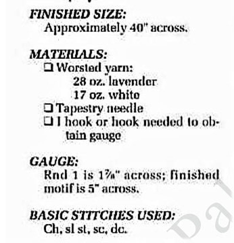 Vintage Crochet Pattern Hexagon Flower Blanket Afghan PDF Instant Digital Download Pretty Floral Throw 40x40 10 Ply imagen 3