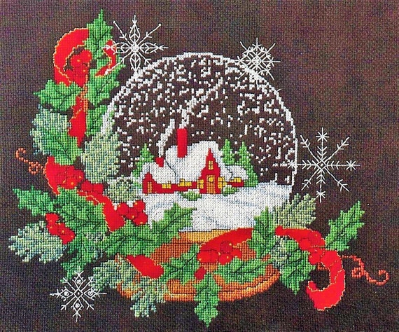 Vintage Counted Cross Stitch Pattern Christmas House Snow - Etsy