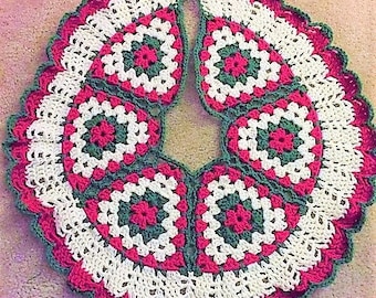 Vintage Crochet Pattern Quick Easy Granny Square Christmas Tree Skirt 36" PDF Instant Digital Download Bulky 12 Ply