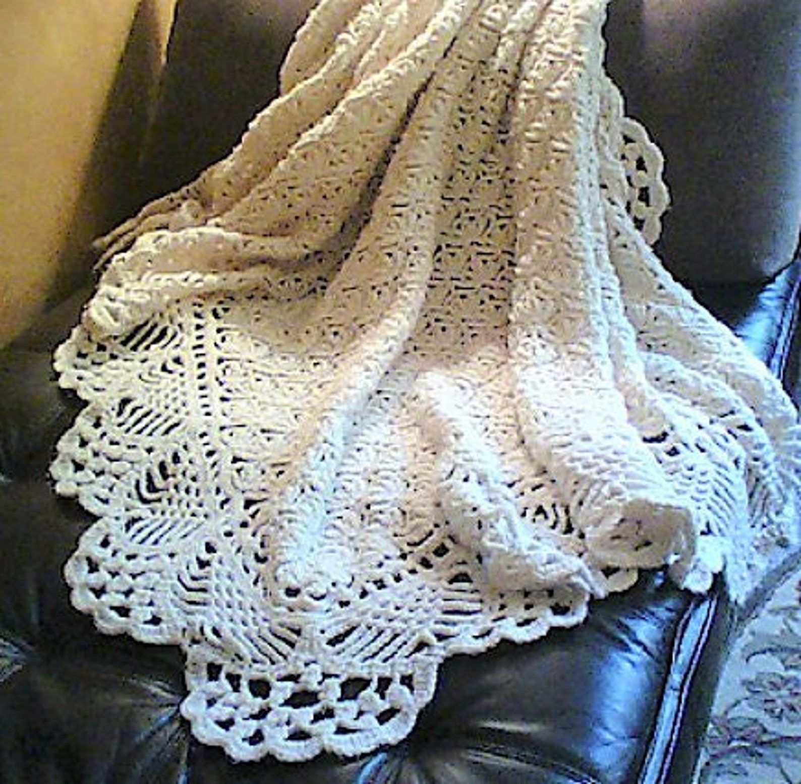 Vintage Crochet Pattern Victorian Lace Afghan Throw PDF Instant Digital