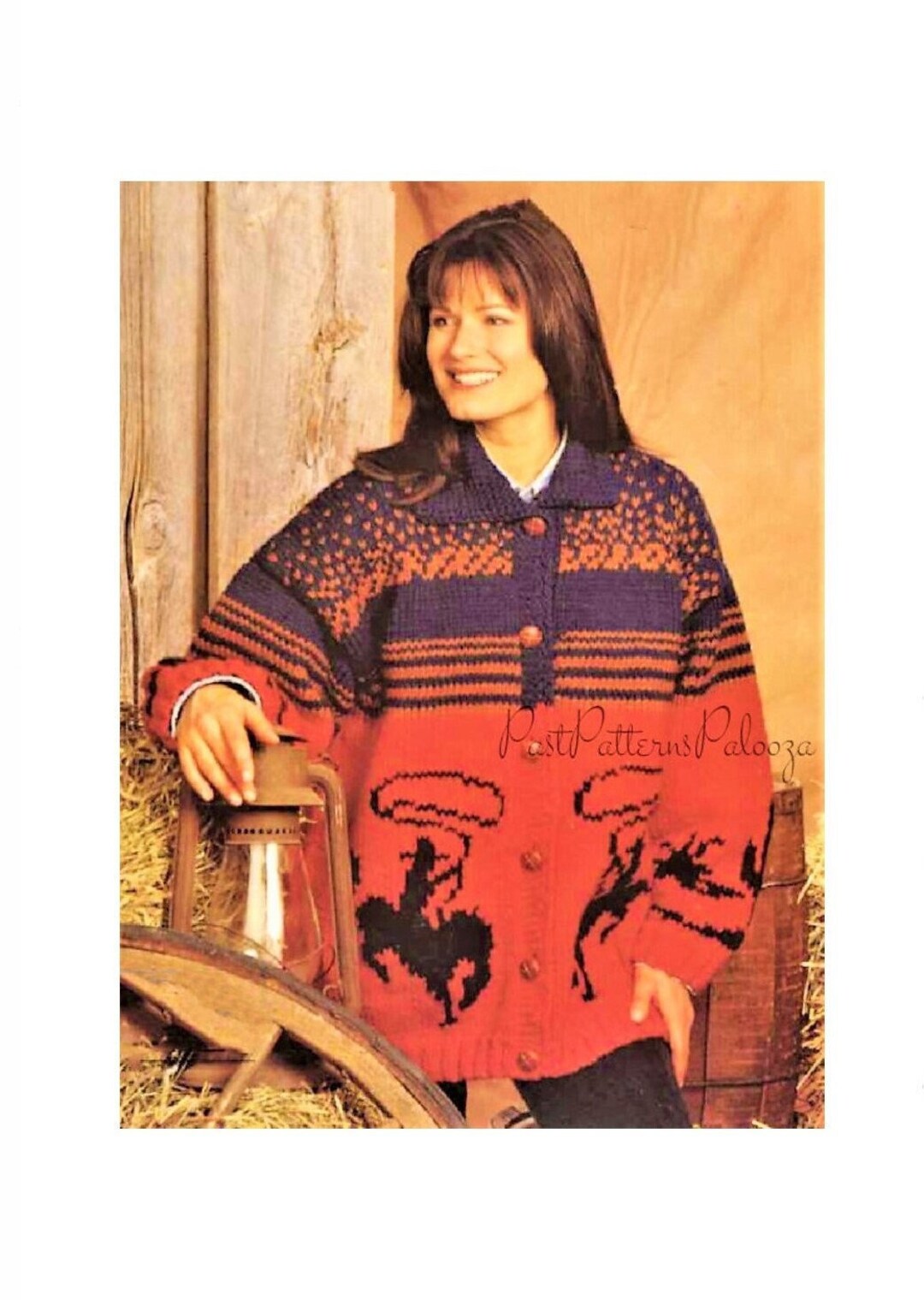 Vintage Knitting Pattern Womens Western Cardigan Jacket PDF Instant ...