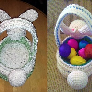 Vintage Crochet Pattern Plush Bunny Easter Egg Basket PDF Instant Digital Download 10 Ply Quick Easy Plush Amigurumi image 3