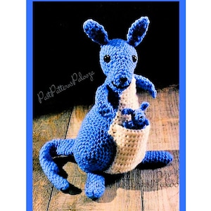 Vintage Crochet Pattern 10&quot; Cute Mama and Baby Kangaroo PDF Instant Digital Download Australian Amigurumi Plush Soft Toy 4 Ply