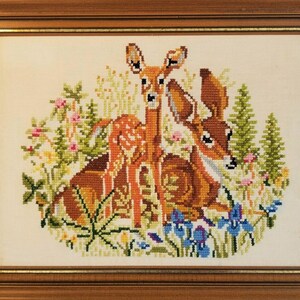 Vintage Cross Stitch Pattern Woodland Deer Family Stag Buck Doe Fawn PDF Instant Digital Download Embroidery Needlepoint Forest Animals 1942 image 6