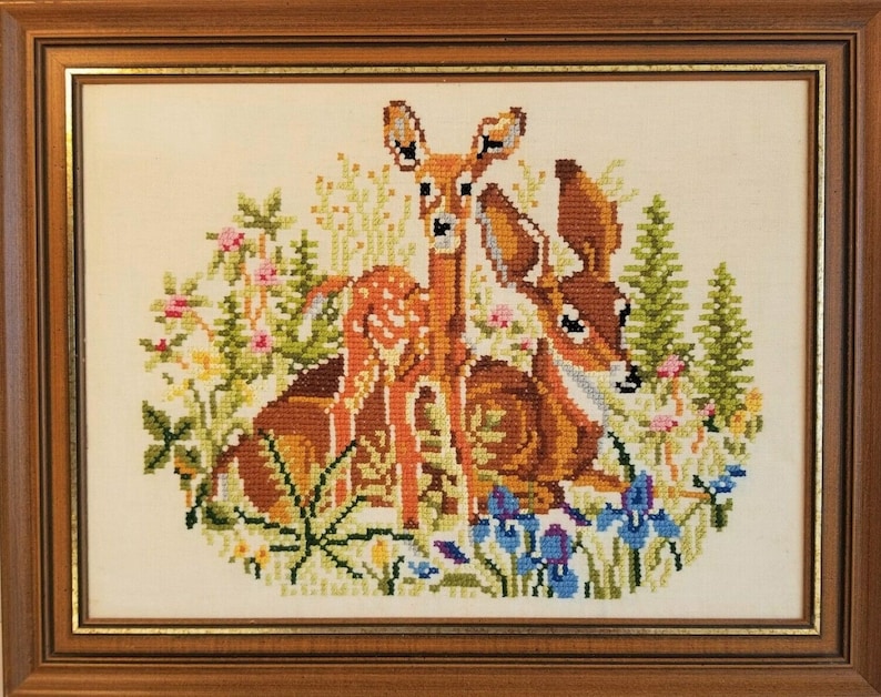 Vintage Cross Stitch Pattern Woodland Deer Family Stag Buck Doe Fawn PDF Instant Digital Download Embroidery Needlepoint Forest Animals 1942 image 6