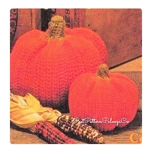 Vintage Crochet Pattern 5-8" Fall Pumpkins Two Sizes PDF Instant Download Halloween Harvest Thanksgiving Decor 4 Ply
