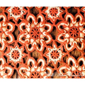 Vintage Crochet Pattern Lacy Flower Garden Afghan PDF Instant Digital Download Floral Motif Granny Square Variant 10 Ply