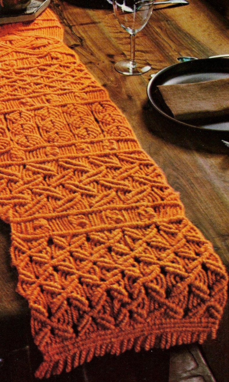 Vintage Macrame Table Runner Pattern PDF Instant Digital Etsy Canada