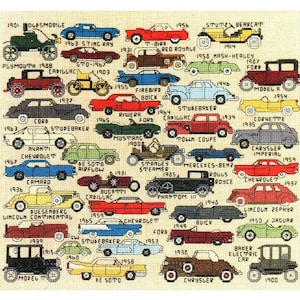 Vintage Cross Stitch Patterns Mini Classic Cars Motifs PDF Instant