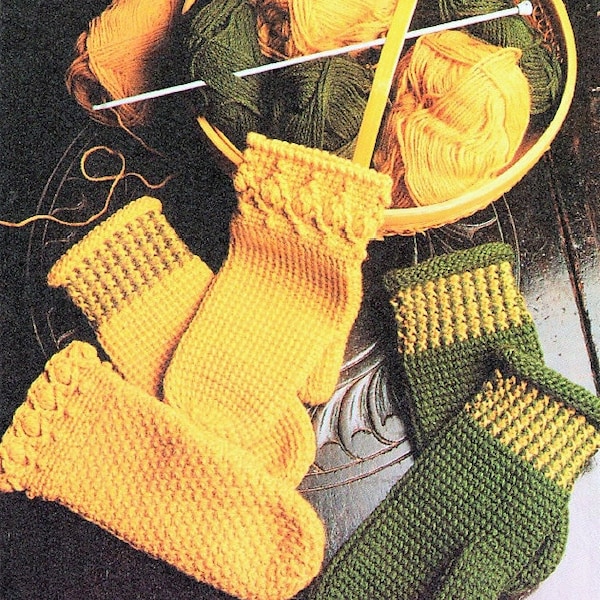 Vintage Crochet Pattern Womens Afghan Stitch Mittens Crocheted Tunisian Mitts PDF Instant Digital Download 10 Ply