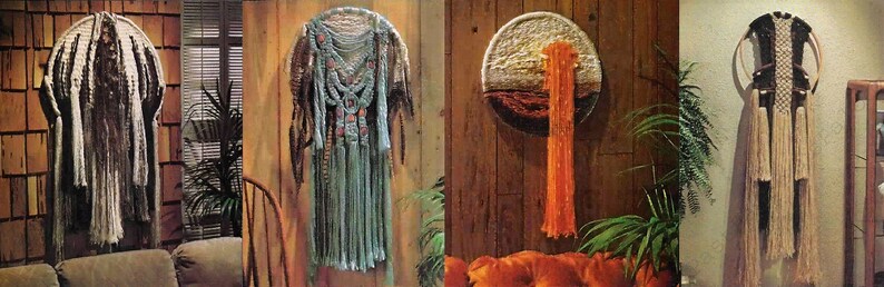 Vintage Macrame Patterns Book Fiber Form & Fantasy Opus No. 1 PDF Instant Digital Download Home Decor Wall Hangings Lamps Bed Headboard 1970 image 4