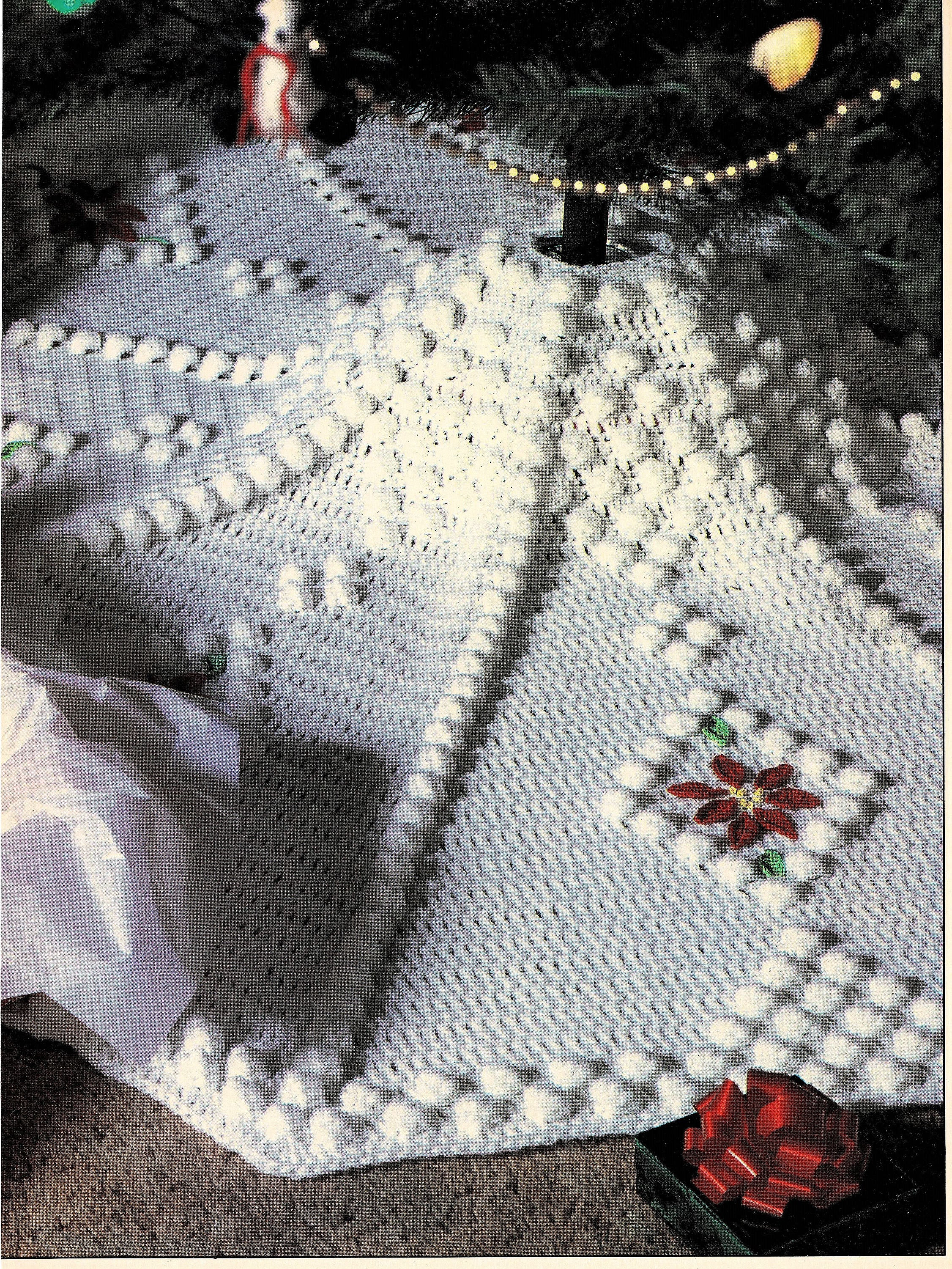 Vintage Christmas Crochet Patterns for Decorating and Gifting 11 Vintage Crochet Pattern 54" Snowdrift Tree Skirt