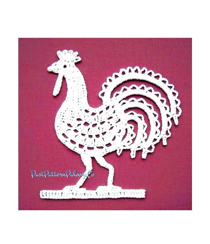 39 Rooster Crochet Patterns to Add Farmhouse Charm to Your Home Decor 35 Vintage Thread Crochet Pattern Mini 3" Rooster Chicken