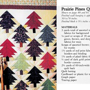 Vintage Sewing Pattern Patchwork Prairie Pine Trees Quilt Wall Hanging ...