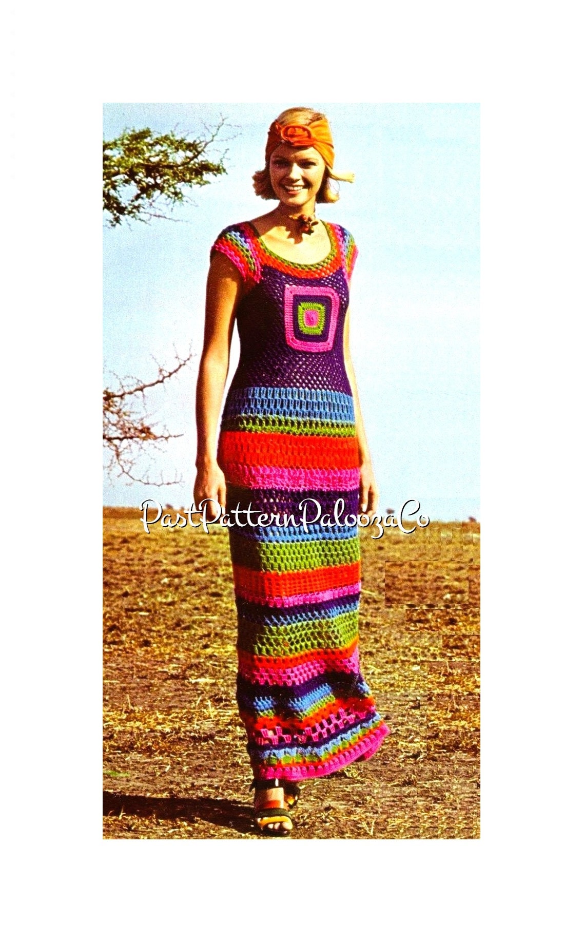 chinese dress ladies Peach and Black Chevron Maxi Dress main image 0