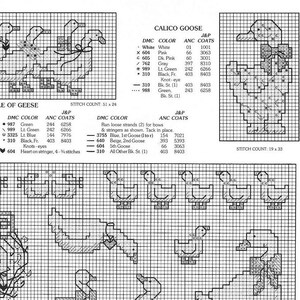 Pu&ograve; includere: Schema di punto croce per un'oca calico e una stormo di oche. Lo schema include i colori del filo DMC e i numeri del filo Anchor corrispondenti. Il numero di punti &egrave; fornito per ogni disegno.