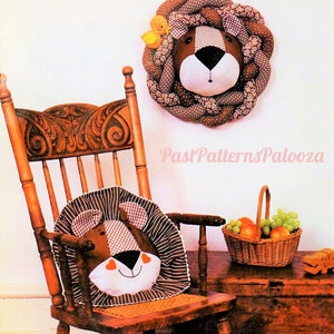 Vintage Sewing Pattern Cute Fabric Lion Head Pillow and Wall Hanging PDF Instant Digital Download Jungle Safari Nursery Childs Room Decor image 3