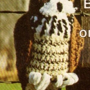 Vintage Crochet Great Horned Owl Pattern PDF Instant Digital Download Amigurumi Plush Stuffed Toy Brown Realistic Owl Bird of Prey afbeelding 6