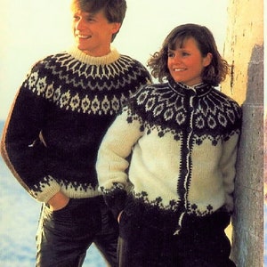 Vintage Knitting Pattern Nordic Icelandic Knit Wool Sweaters Pullover & Cardigan PDF Instant Digital Download Womens Mens Fair Isle Fairisle