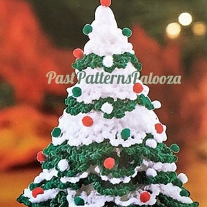 Vintage Crochet Pattern 12" Mini Snowy Christmas Tree PDF Instant Digital Download Crocheted Holiday Decor Amigurumi Centerpiece B2 image 3