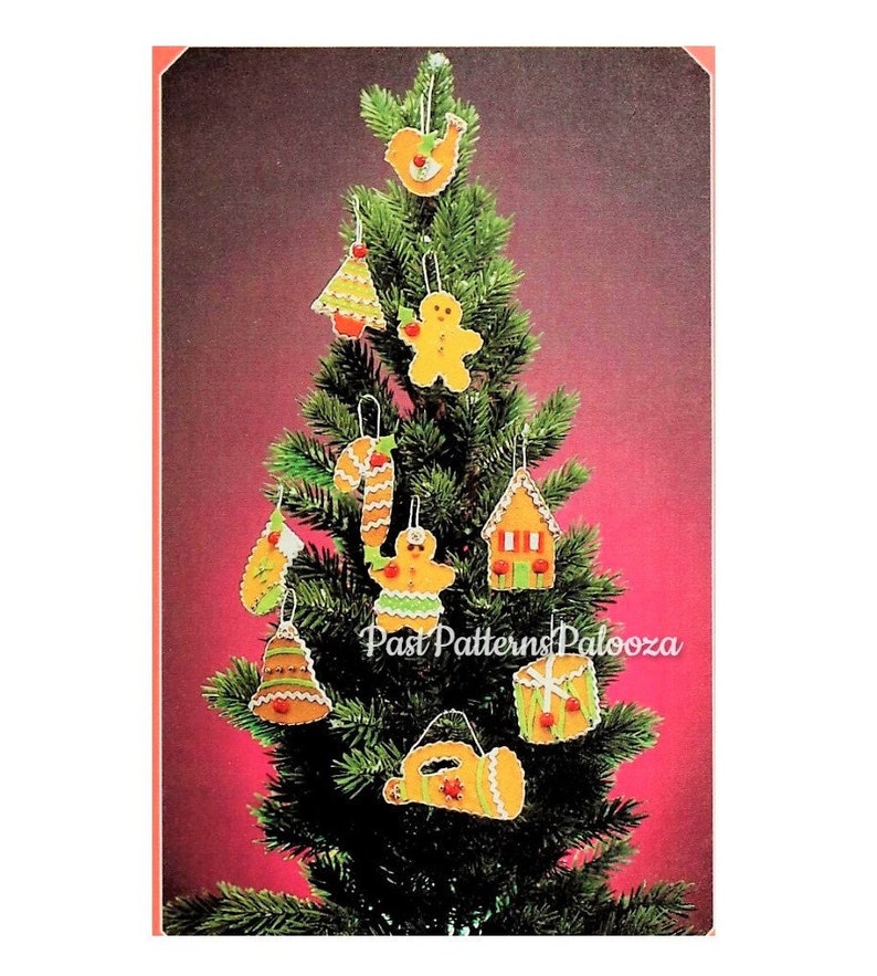 Ric Ric Tree Vintage Sewing Pattern Gingerbread Cookies Felt Ric-rac Christmas Tree ...