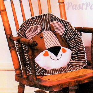 Vintage Sewing Pattern Cute Fabric Lion Head Pillow and Wall Hanging PDF Instant Digital Download Jungle Safari Nursery Childs Room Decor image 1