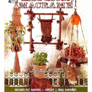 Vintage Mad About Macrame Patterns Book 1 PDF Instant Digital Download Owls Pot Hangers Jewelry Wall Hangings Home Decor 1970s Projects