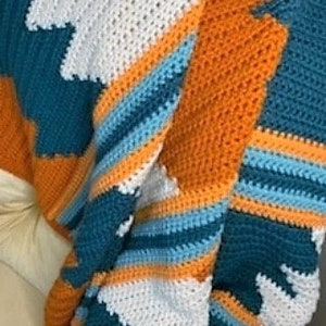 Vintage Crochet Afghan Pattern Southwestern Desert Sunset Blanket & Pillow Set PDF Instant Digital Download Navajo Indian Design 10 Ply image 6
