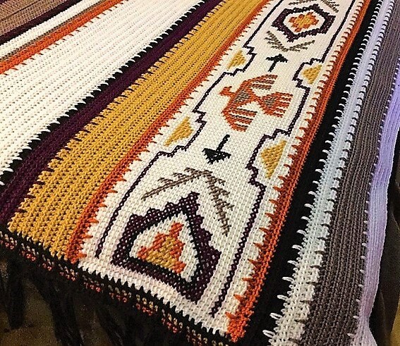 Vintage Crochet Afghan Indian Blanket Pattern PDF Instant Digital Download  Navajo Southwestern Aztec Design 50x70 10 Ply - Etsy