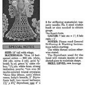 Vintage Crochet Pattern Cotton Thread Lace Christmas Angels PDF Instant Digital Download 3 Designs Ornaments Centerpieces Mantel Decor image 2