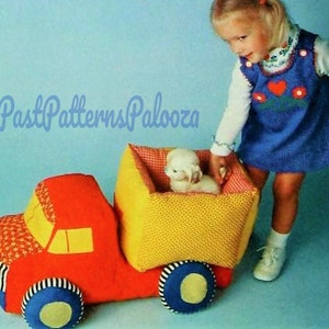 Vintage Sewing Pattern 25" Fabric Dump Truck Soft Sculpture Toy PDF Instant Digital Download Child Toddler Play Vehicle Gift