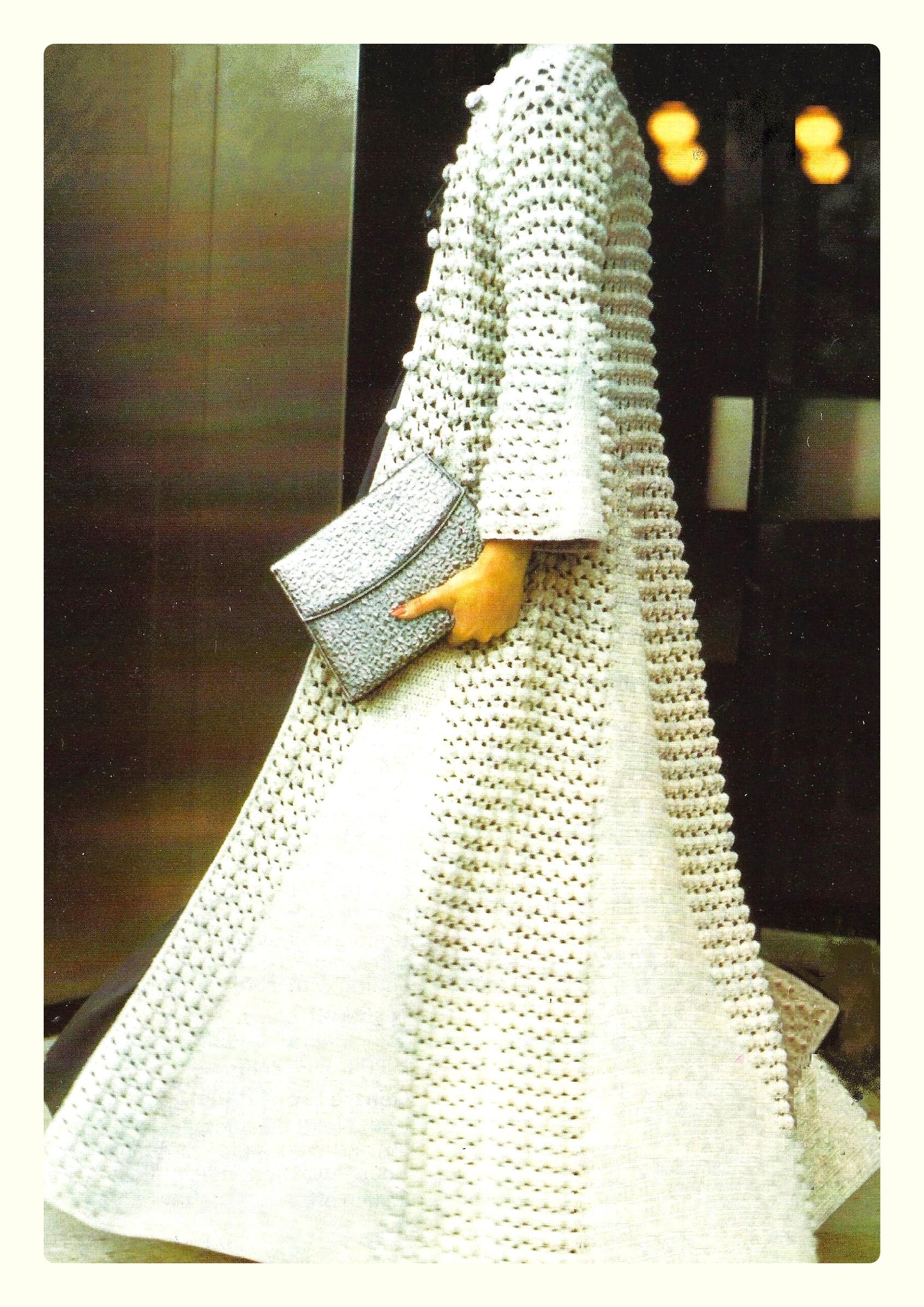 Vintage Crochet Pattern Womens Flared Dressy Maxi Evening Coat or ...