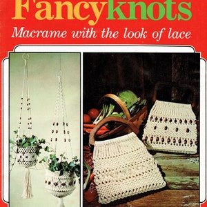 Vintage Macrame Patterns Fancy Knots Macrame Lace Purses Handbags Plant ...