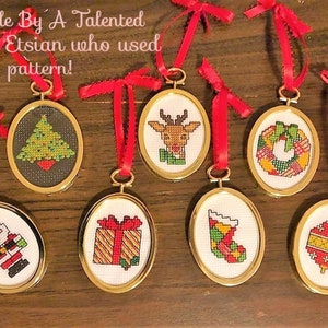 Vintage Cross Stitch Patterns Mini Christmas Ornaments PDF Instant Digital Download 50 Classic Holiday Designs 2-3 Inch