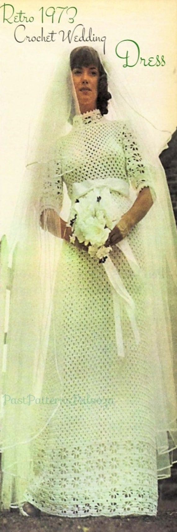 Vintage Crochet Pattern Lacy Daisy Wedding Dress Ribboned Etsy