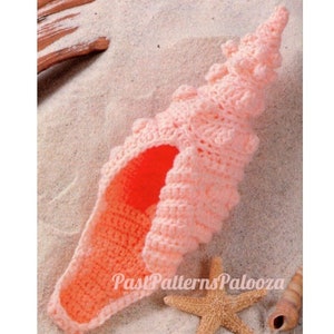 Vintage Crochet Pattern 12" Florida Horse Conch Shell PDF Instant Digital Download Crochet Seashell Sea Life Amigurumi Plush Soft Toy 4 Ply