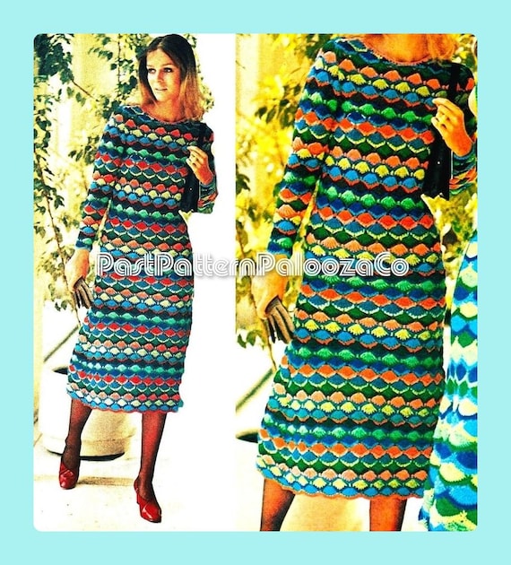 Vintage Crochet Pattern Womens Mosaic Midi Dress PDF Instant Digital Download Retro Rainbow Shells Cocktail Gown '70s Glam Maxi Midi or Mini - Etsy Canada Vintage Crochet Pattern Womens Mosaic Midi Dress PDF Instant Digital Download Retro Rainbow Shells Cocktail Gown '70s Glam Maxi Midi or Mini - Etsy Canada