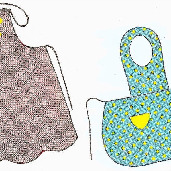 Vintage Sewing Pattern Womens Classic Smock Style Tea Aprons 3 Styles PDF Instant Digital Download Oilcloth Cotton Retro 1940s