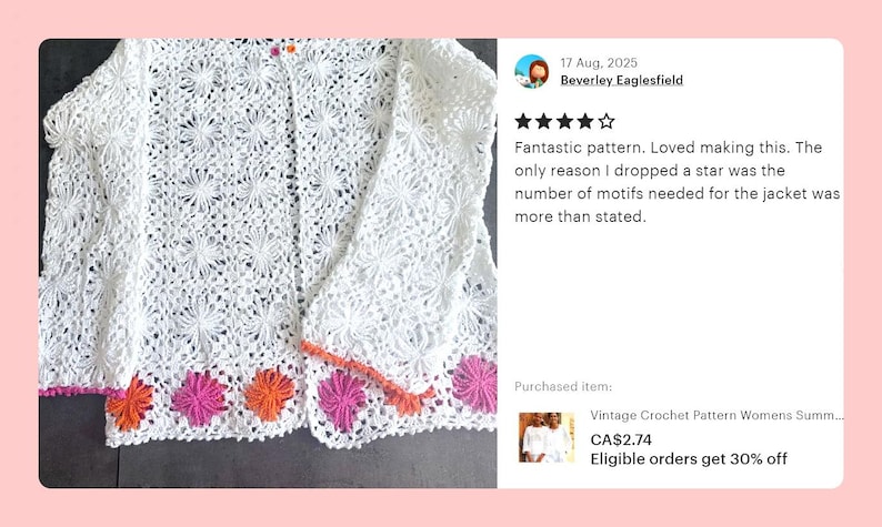 Vintage Crochet Pattern Womens Summer Tops Lace Granny Square Motif Top & Jacket Vest Short Long Sleeves PDF Instant Digital Download 4 Ply image 4