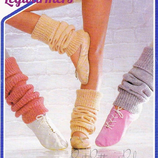 Vintage Knitting Patterns Womens Girls Legwarmers PDF Instant Digital Download Retro Leg Warmers Quick Easy Knit DK 8 Ply