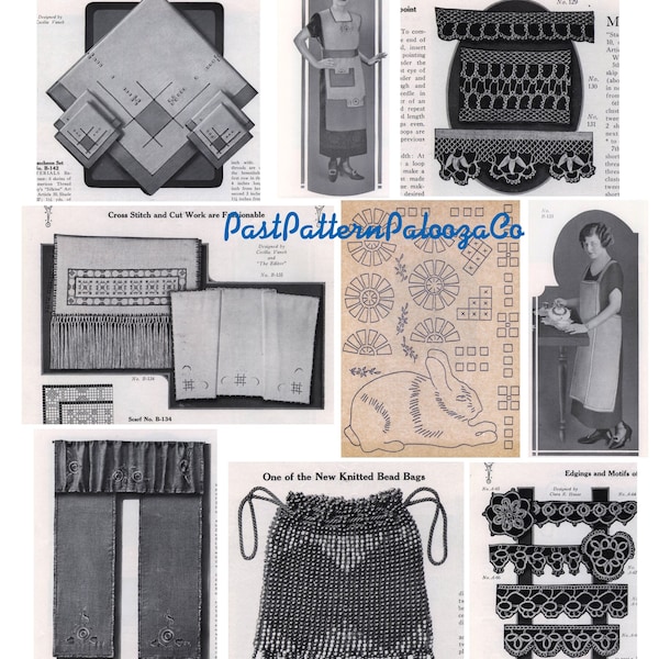 Antique Star Needlework Journal Vol. 10 No. 1 1925 Filet Crochet Lace Knitting Tatting Cross Stitch PDF Instant Digital Download Book eBook