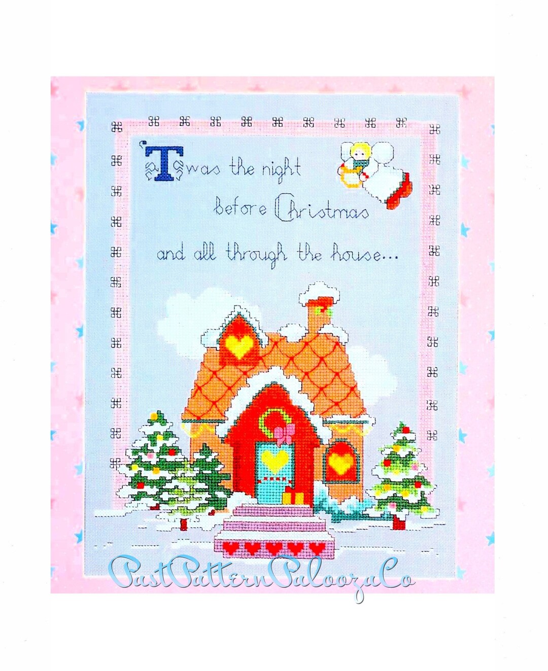 Vintage Cross Stitch Pattern Twas the Night Before Christmas All ...