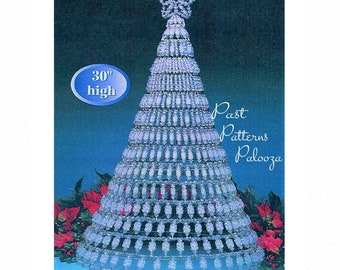 Vintage Christmas Beading Pattern Large 30" Crystal Safety Pin Christmas Tree PDF Instant Digital Download Holiday Centerpiece Bead Craft