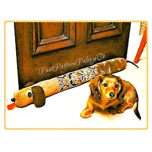 Vintage Sewing Pattern 30" Dachshund Dog Draft Stopper Dodger PDF Instant Digital Download Soft Plush Fabric Wiener Dog