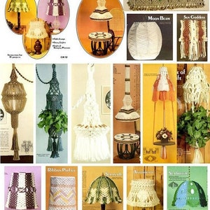 Vintage Illuminating Macrame Patterns Book PDF Instant Digital Download ALL Lighting Projects Table and Swag Lamps Lighted Hanging Planters