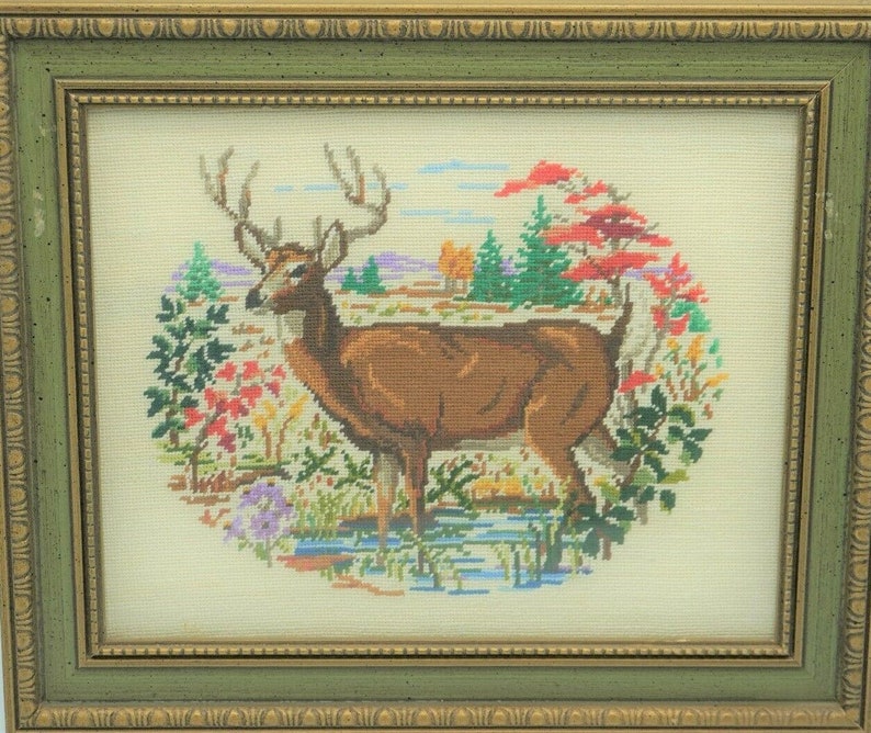 Vintage Cross Stitch Pattern Woodland Deer Family Stag Buck Doe Fawn PDF Instant Digital Download Embroidery Needlepoint Forest Animals 1942 image 5